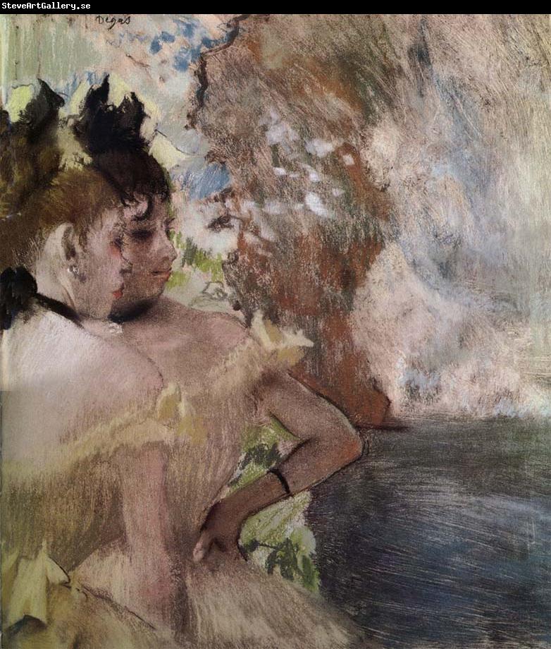 Edgar Degas The Female actress in the background